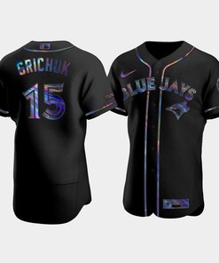 Men's Toronto Blue Jays Randal Grichuk 15 Black Golden Edition Holographic Jersey
