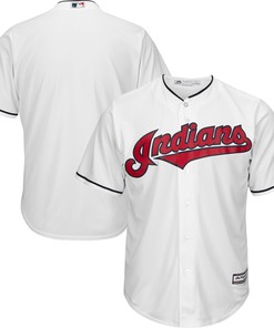Men's White Cleveland Indians Official Cool Base Jersey
