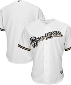 Men's White Milwaukee Brewers Official Cool Base Jersey