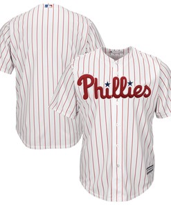 Men's White/Scarlet Philadelphia Phillies Home Official Cool Base Team Jersey