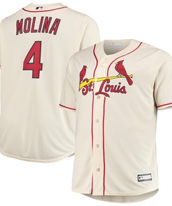 Men's Yadier Molina Cream St. Louis Cardinals Big & Tall Player Jersey