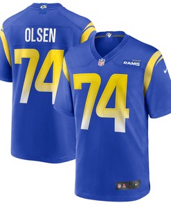 Merlin Olsen Los Angeles Rams Game Retired Player Jersey - Royal Nfl