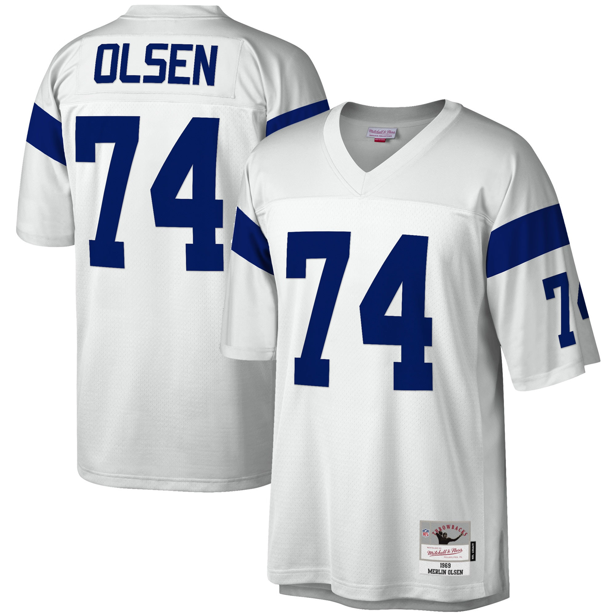 Merlin Olsen Los Angeles Rams Mitchell & Ness 1969 Legacy Replica Jersey - White Nfl