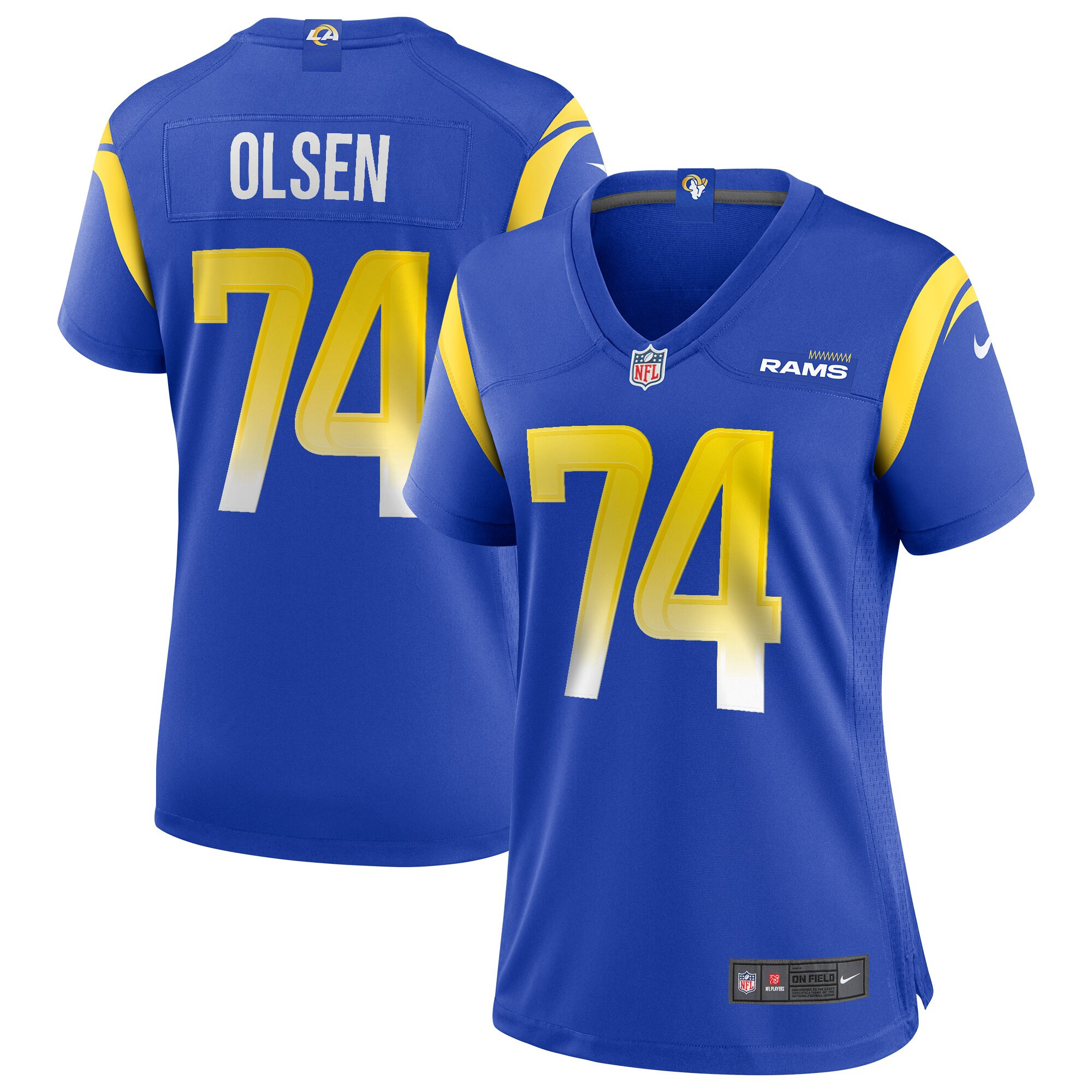 Merlin Olsen Los Angeles Rams Womens Game Retired Player Jersey - Royal Nfl
