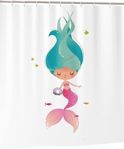 Mermaid Design Shower Curtain - Bathroom Decor