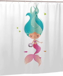 Mermaid Design Shower Curtain - Bathroom Decor