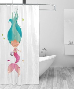 Mermaid Design Shower Curtain - Bathroom Decor