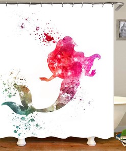 Mermaid Fabric Shower Curtain Bathroom Decor