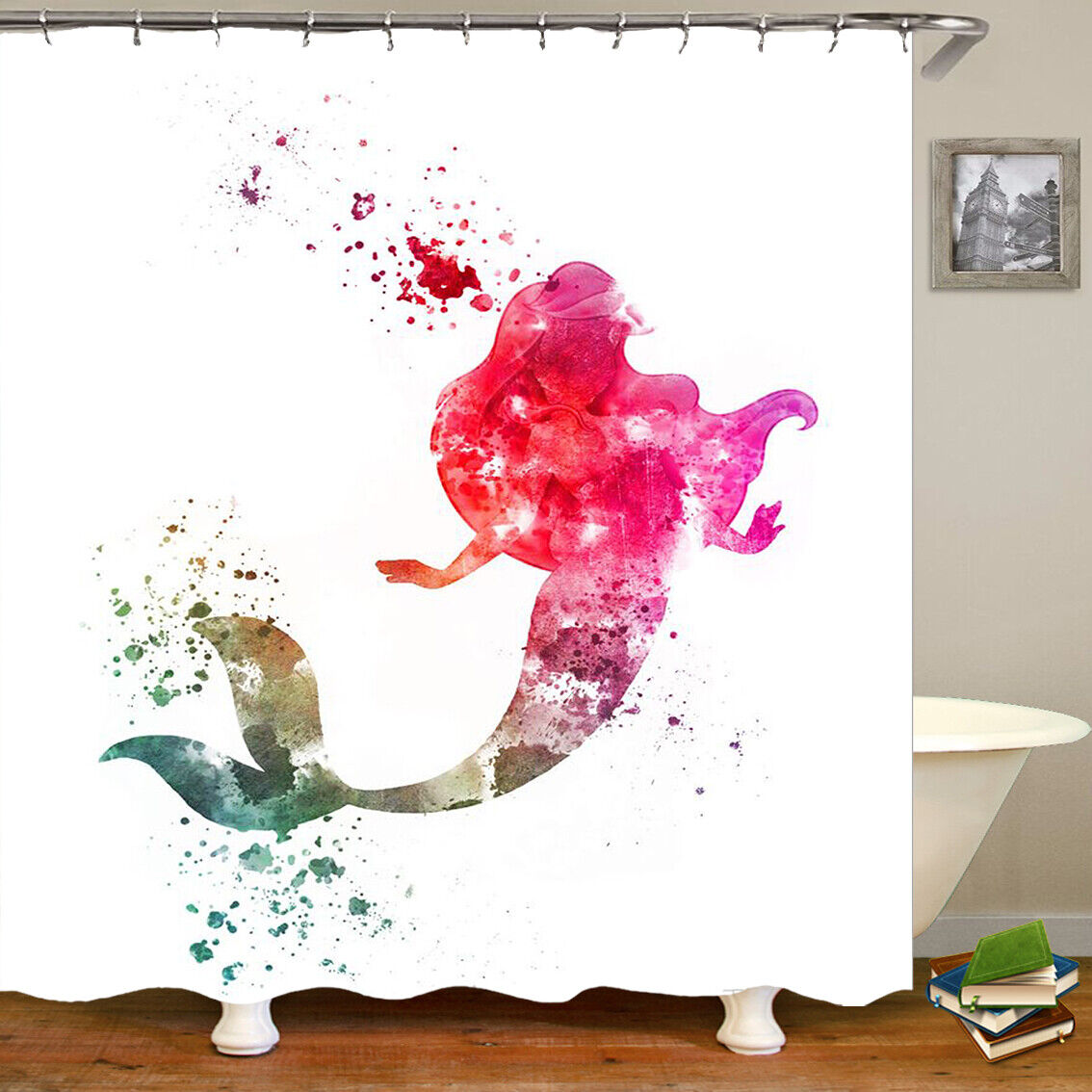 Mermaid Fabric Shower Curtain Bathroom Decor