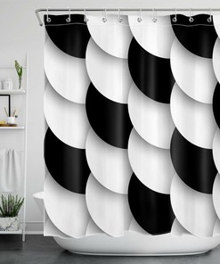 Mermaid Scales Art Printed Shower Curtain for Underwater Bathroom Decor