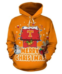 Merry Christmas Tennessee Volunteers With Snow 3D Hoodie Tennessee Volunteers Gift Ideas for Him