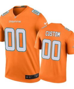 Miami Dolphins #00 Custom Nike Color Rush Orange Jersey