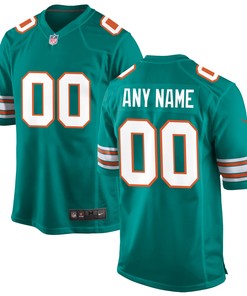 Miami Dolphins Alternate Custom Game Jersey - Aqua Custom Jerseys Nfl