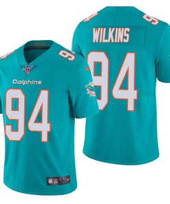 Miami Dolphins Christian Wilkins Aqua 100th Season Vapor Limited Jersey