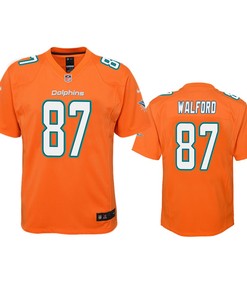 Miami Dolphins Clive Walford Orange Color Rush Game Jersey