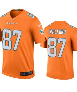 Miami Dolphins Clive Walford Orange Color Rush Legend Jersey