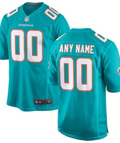 Miami Dolphins Custom Game Jersey - Aqua Custom Jerseys Nfl