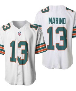 Miami Dolphins Dan Marino #13 Nfl American Football White 2019 Alternate Game 3d Designed Allover Custom Gift For Dolphins Fans Baseball Jersey