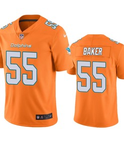 Miami Dolphins Jerome Baker Orange Nike Color Rush Limited Jersey