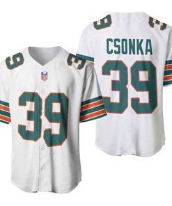 Miami Dolphins Larry Csonka #39 Nfl American Football White 2019 Alternate Game 3d Designed Allover Custom Gift For Dolphins Fans Baseball Jersey