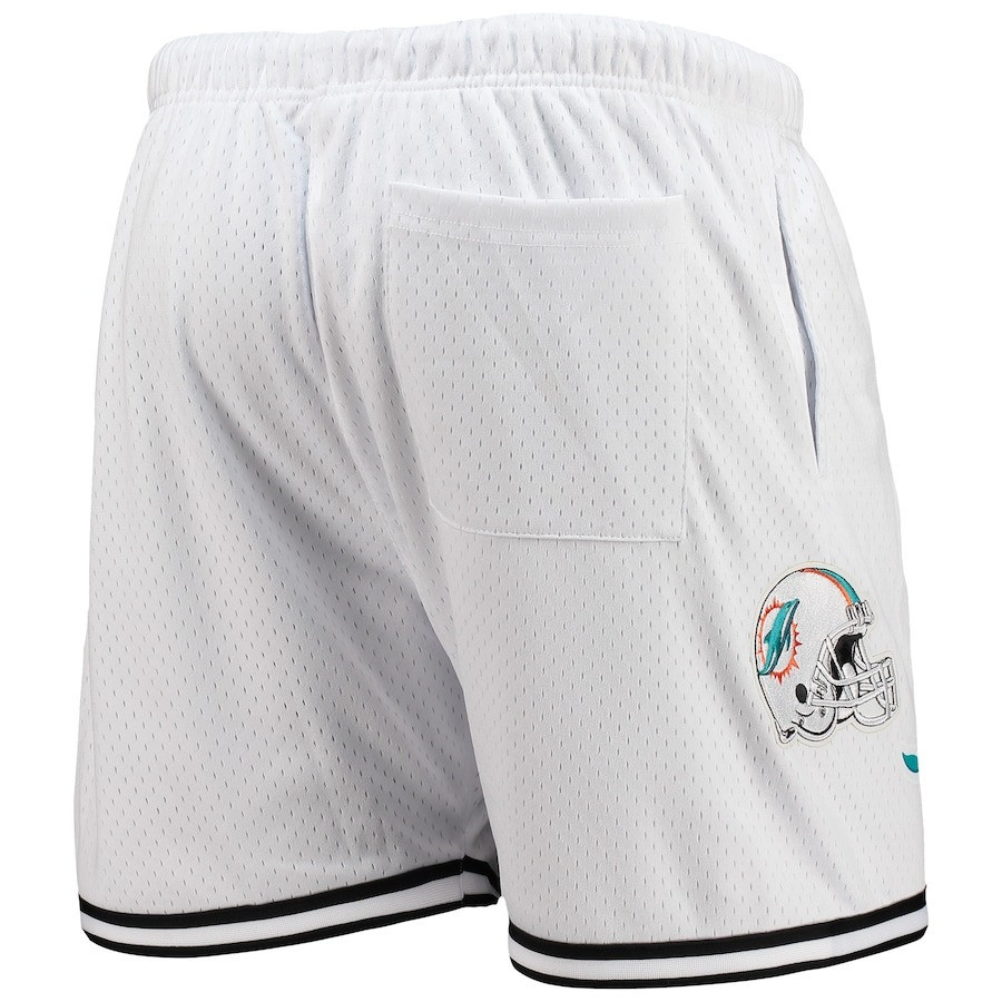 Miami Dolphins Logo Team White Mesh Shorts - Men - Bluefink