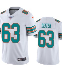 Miami Dolphins Michael Deiter White 100th Season Vapor Limited Jersey