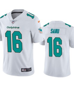 Miami Dolphins Mohamed Sanu 16 White Vapor Limited Jersey