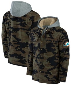 Miami Dolphins Nfl X Darius Rucker Collection By Canvas Full-zip Hoodie - Camo