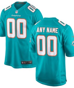 Miami Dolphins Nike Youth 2018 Custom Game Jersey - Aqua