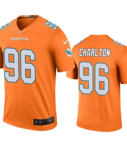 Miami Dolphins Taco Charlton Orange Color Rush Legend Jersey