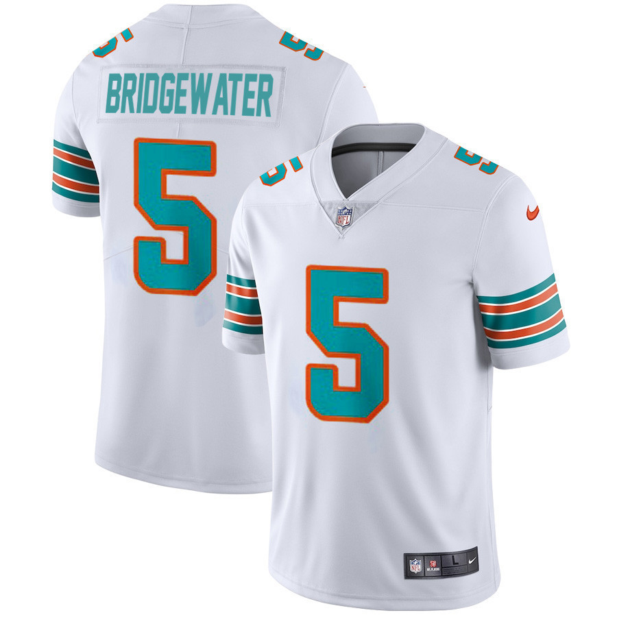 Miami Dolphins Teddy Bridgewater 5 Alternate Game Jersey - White Jersey
