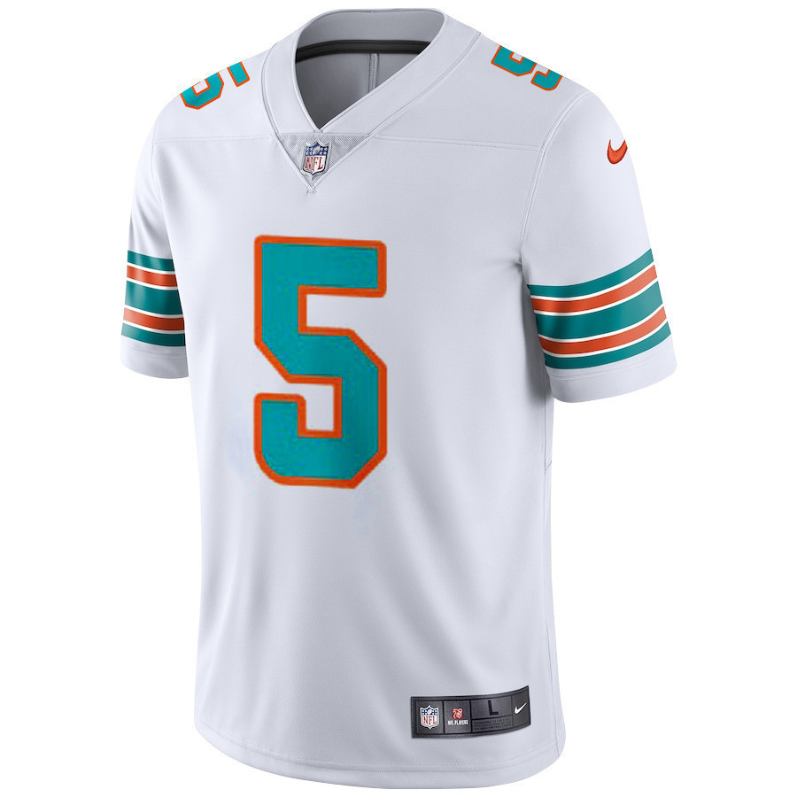 Miami Dolphins Teddy Bridgewater 5 Alternate Game Jersey - White Jersey
