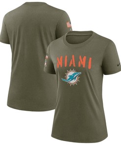 Miami Dolphins Women's 2022 Salute To Service Legend T-Shirt - Olive