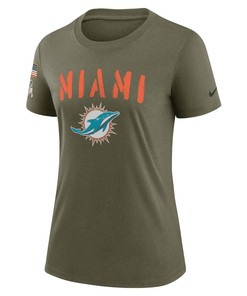 Miami Dolphins Women's 2022 Salute To Service Legend T-Shirt - Olive