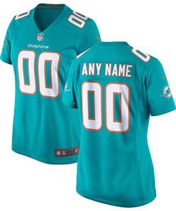 Miami Dolphins Womens Custom Game Jersey Aqua Custom Jerseys Nfl
