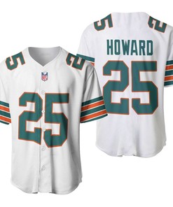 Miami Dolphins Xavien Howard #25 Nfl American Football White 2019 Alternate Game 3d Designed Allover Custom Gift For Dolphins Fans Baseball Jersey