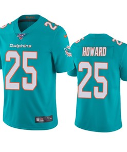 Miami Dolphins Xavien Howard Aqua 100th Season Vapor Limited Jersey