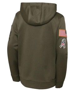 Miami Dolphins Youth 2022 Salute To Service Performance Pullover Hoodie - Olive