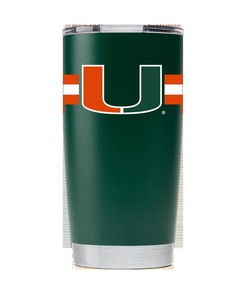 Miami Green Striped Stainless Steel Tumbler Gift for Fan