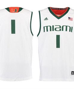 Miami Hurricanes 1 Basketball Premier Tank Top Men Jersey - White