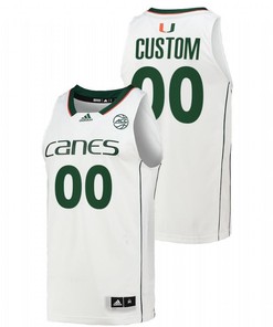 Miami Hurricanes 2022 College Elite Basketball Men Custom Jersey - White