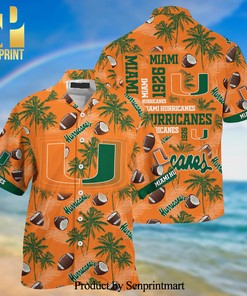 Miami Hurricanes 3D Hawaiian Shirt New Gift for Summer