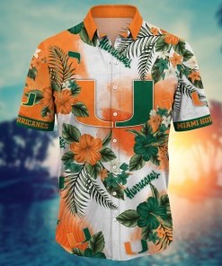 Miami Hurricanes NCAA Flower Hawaii Shirt For Fans Ver 1
