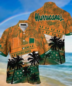 Miami Hurricanes NCAA Palm Tree Pattern Hawaii Shirt For Sports Fans