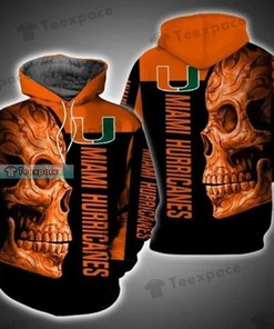 Miami Hurricanes Skull Art Hoodie