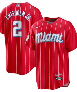 Miami Marlins #2 Jazz Chisholm Jr City Connect Replica Player Jersey - Red