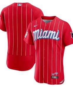 Miami Marlins 2021 City Connect Authentic Jersey - Red Mlb