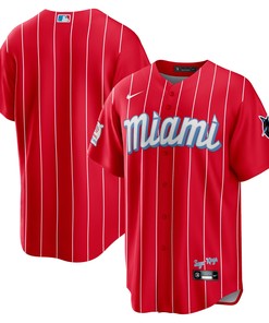 Miami Marlins 2021 City Connect Replica Jersey - Red Mlb
