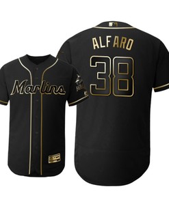 Miami Marlins #38 Jorge Alfaro Mlb 2019 Golden Brandedition Black Jersey Gift For Marlins Fans