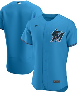 Miami Marlins Alternate Authentic Team Jersey - Blue Mlb